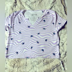 Disney Stitch V- Neck Crop Tee